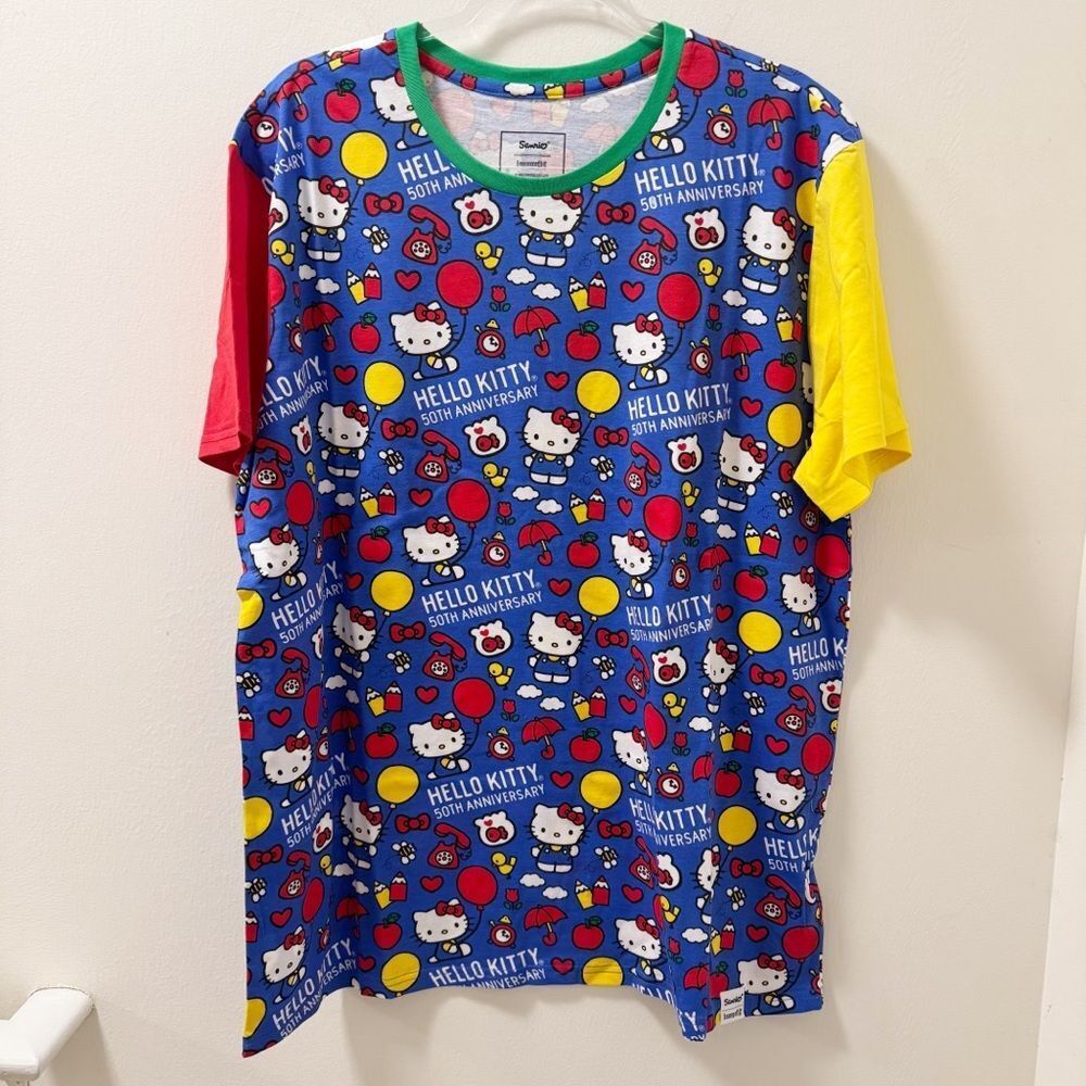 Hello Kitty 50th Anniversary Allover Print T-Shirt - Size XL